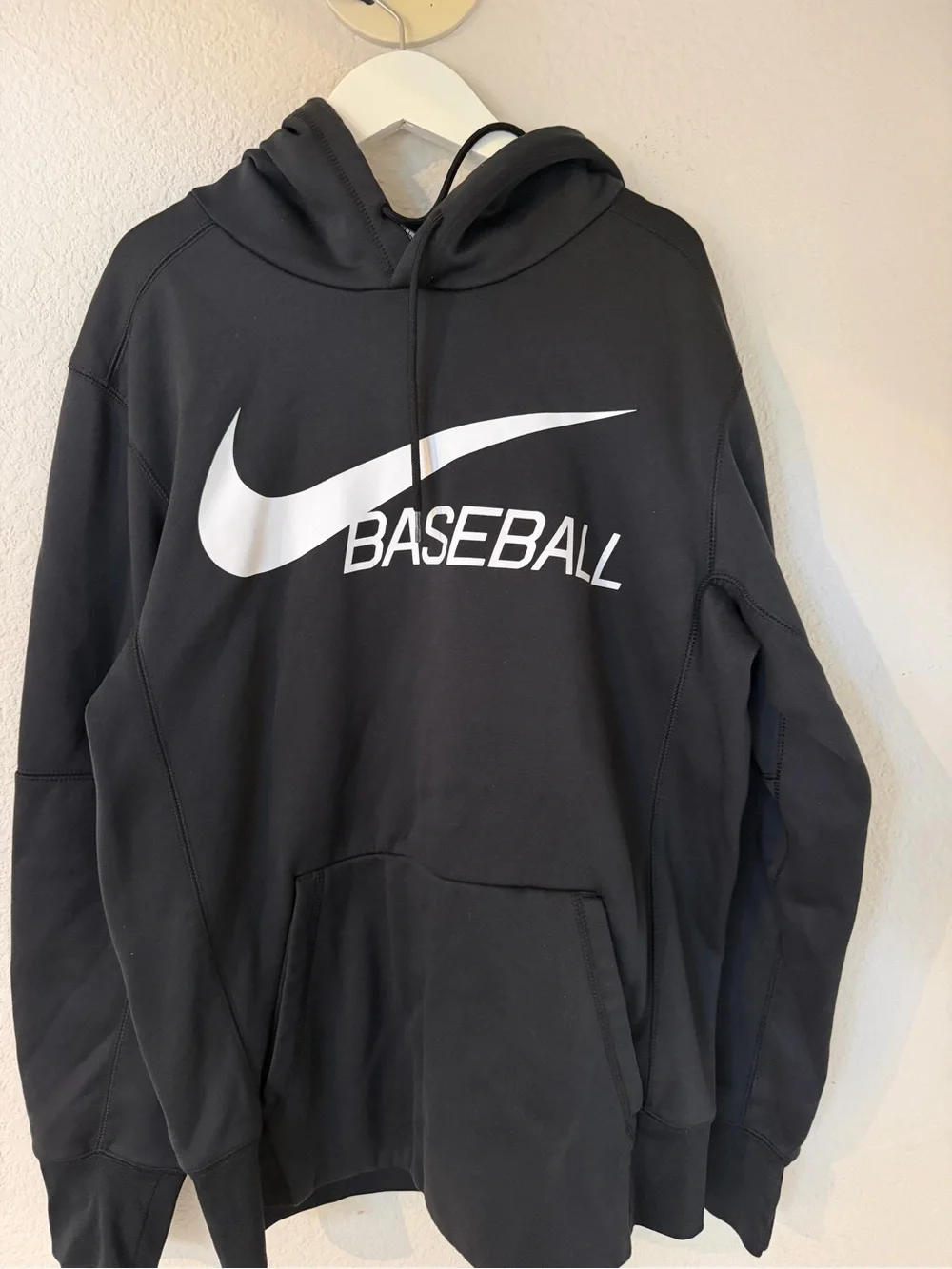Nike Black Hoodie with White Swoosh and 